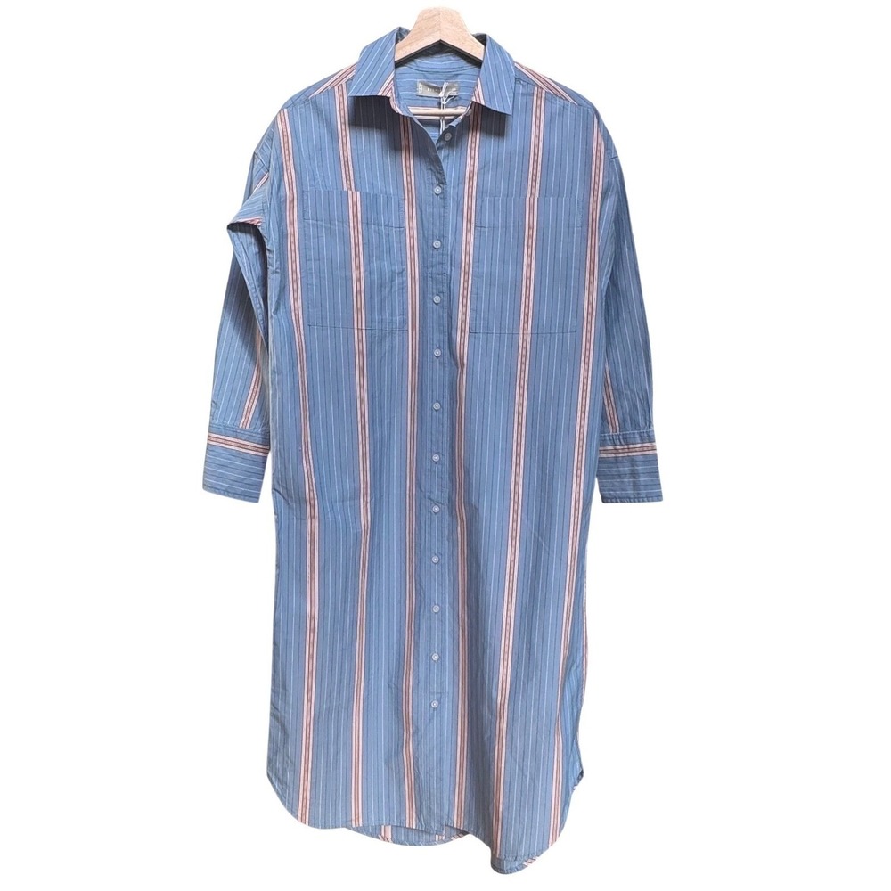 NWT Everlane Midi Cotton Shirt Dress XXS Sustainable Coastal Boho Minimalist - Picture 2 of 10